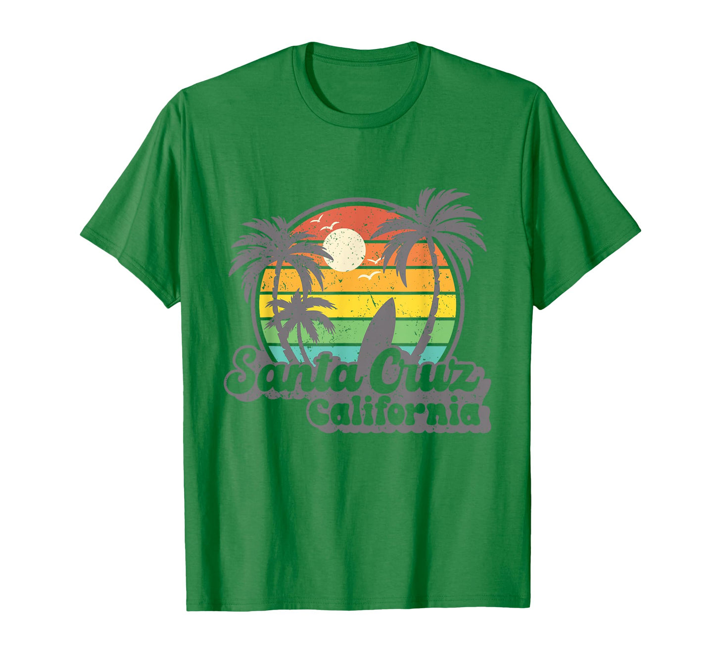 Retro Vintage Surfing & Skateboard Graphic Design Santa Cruz T-Shirt