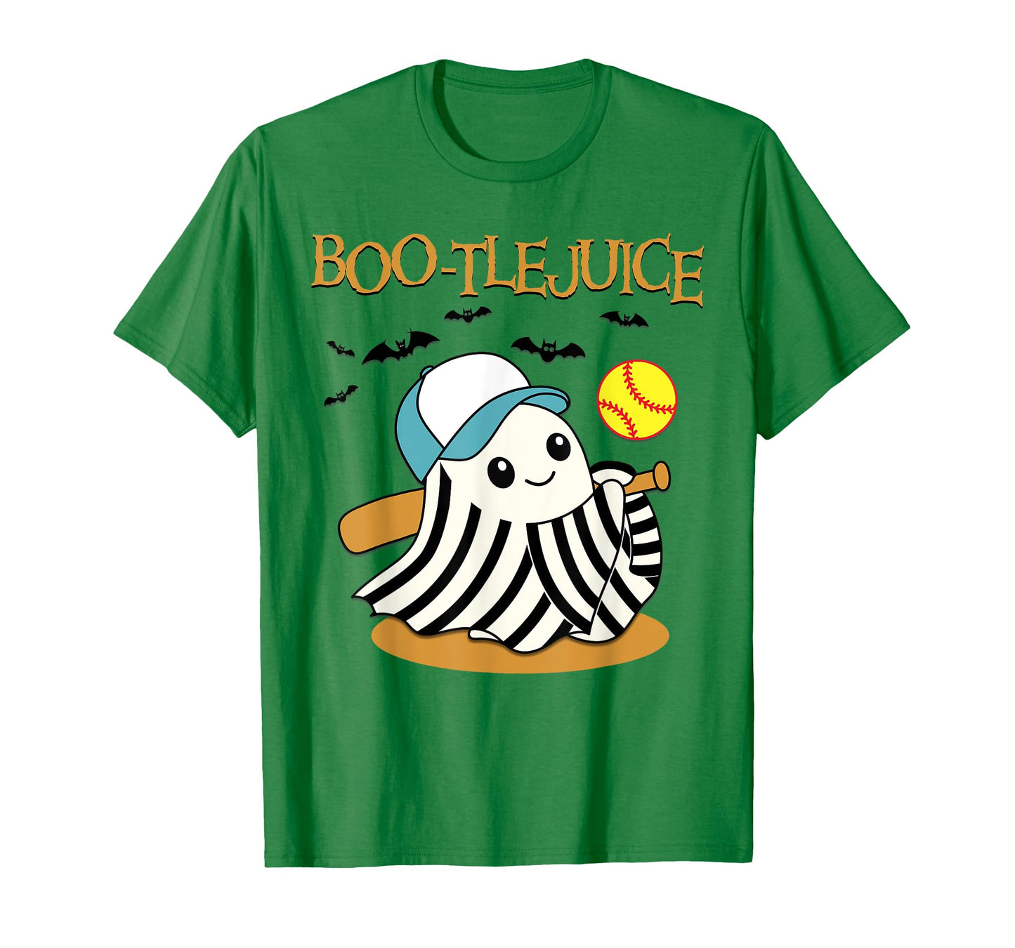 Boo-tlejuice Ghost Playing Softball Mom Girls Halloween T-Shirt