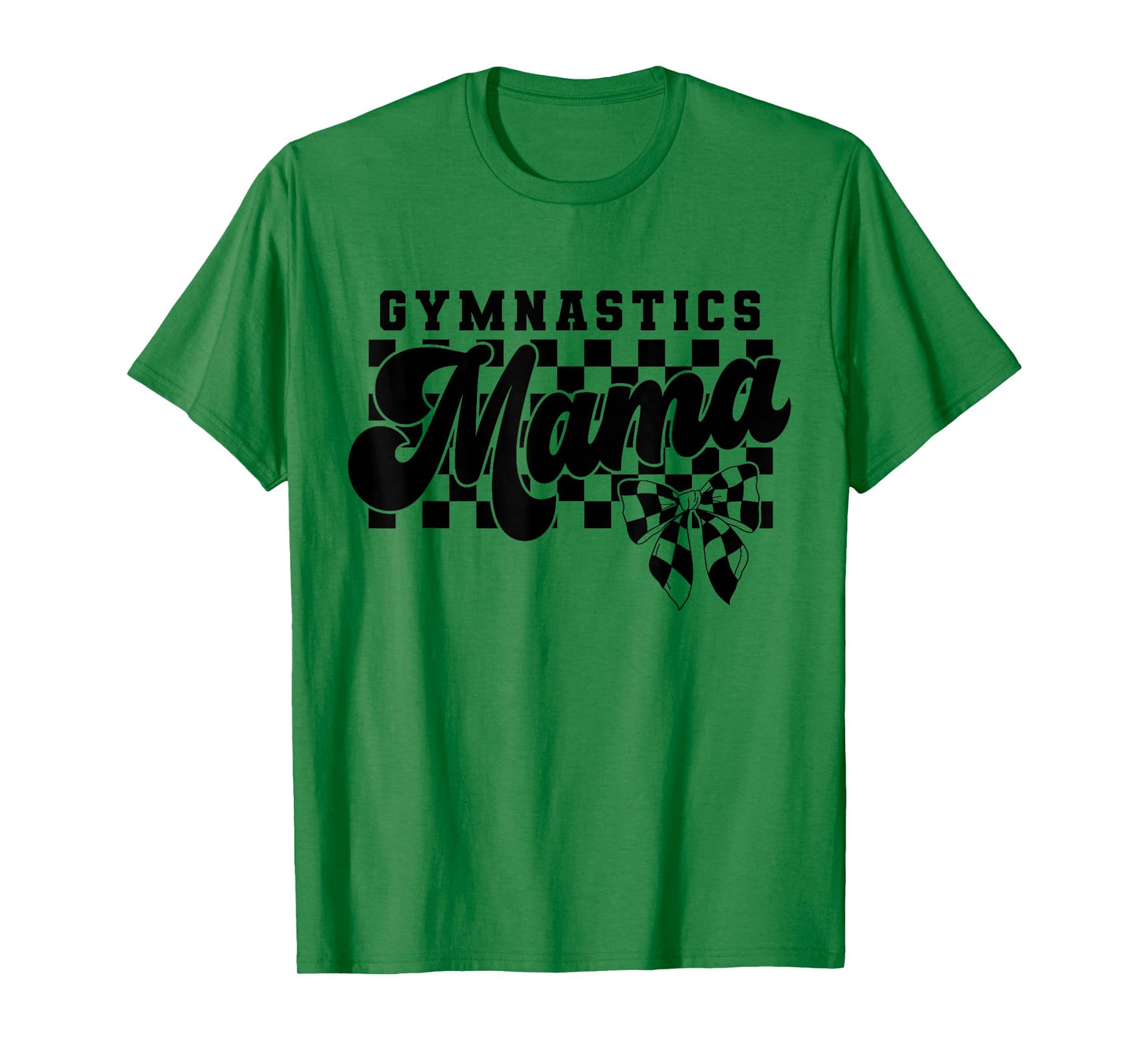 Retro Checkered Gymnastics Mama Mothers Day Gymnastics Mom T-Shirt