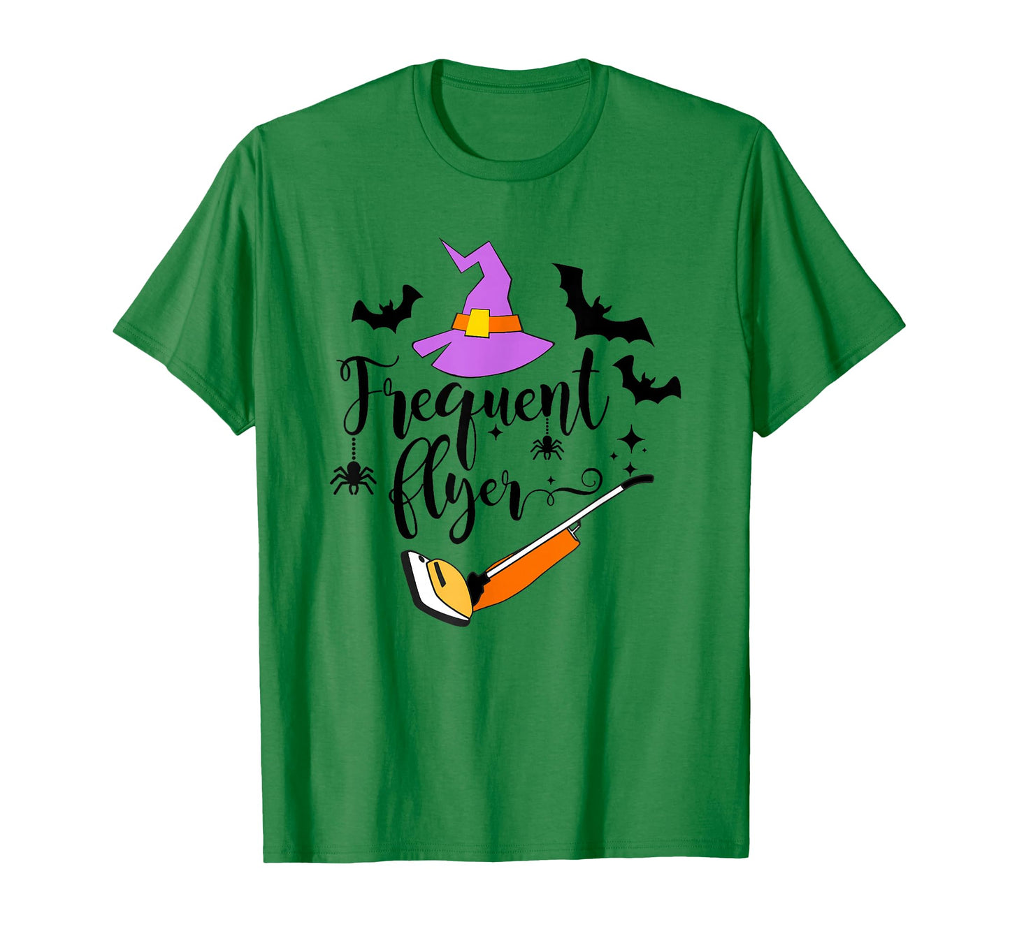 Frequent Flyer Witch Broom Halloween Pun T-Shirt