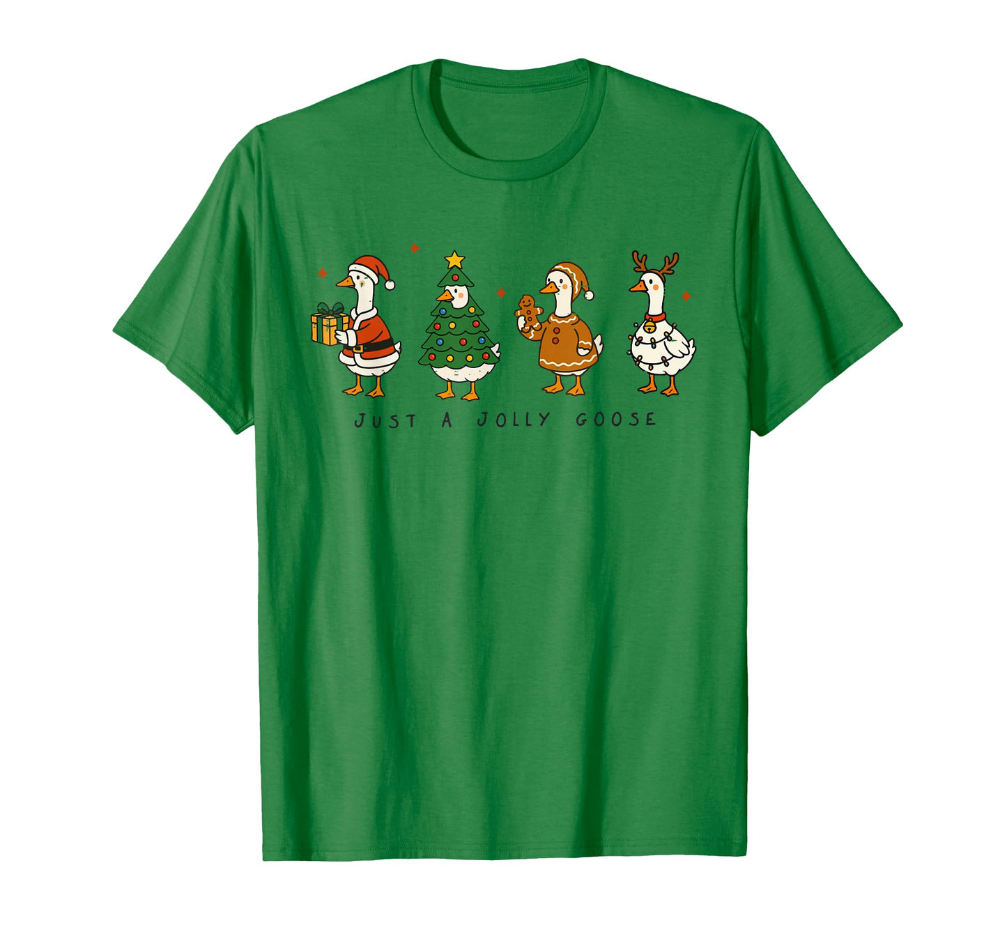 Retro Funny Just A Jolly Goose Santa Christmas Tree Xmas T-Shirt
