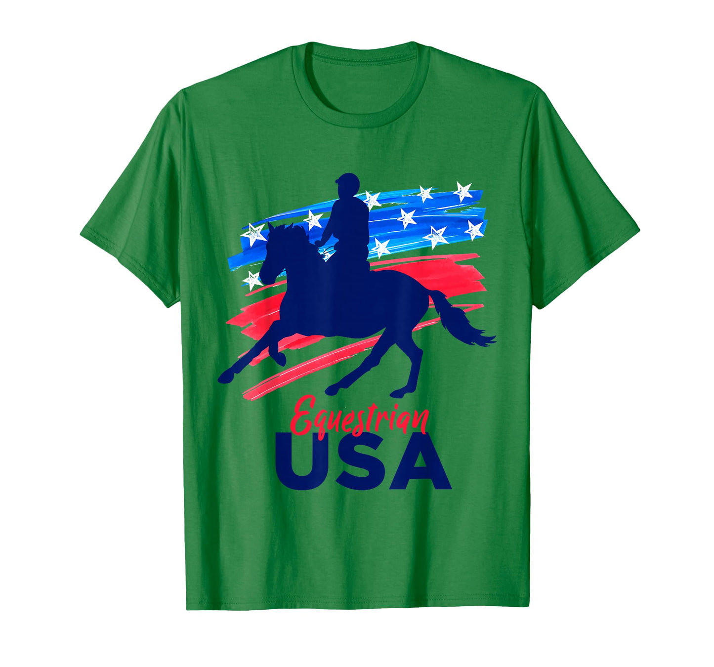 Equestrian Horse Rider Support Team Flag USA American T-Shirt