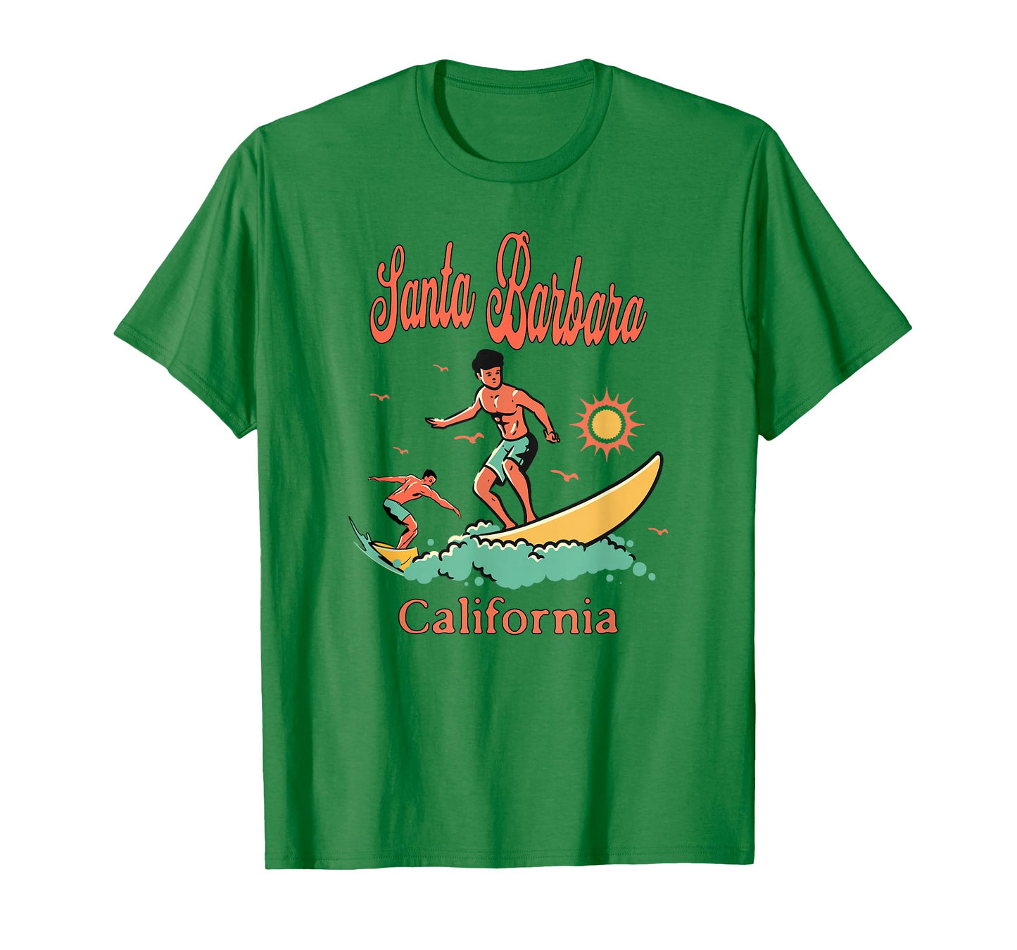 California Santa Barbara CA Surfer Surfing Beach Vacation T-Shirt