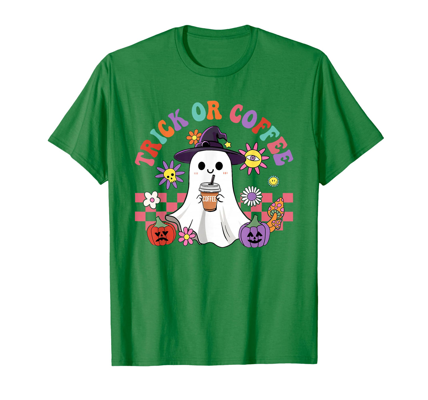 Trick Or Coffee Ghost Halloween Cute T-Shirt