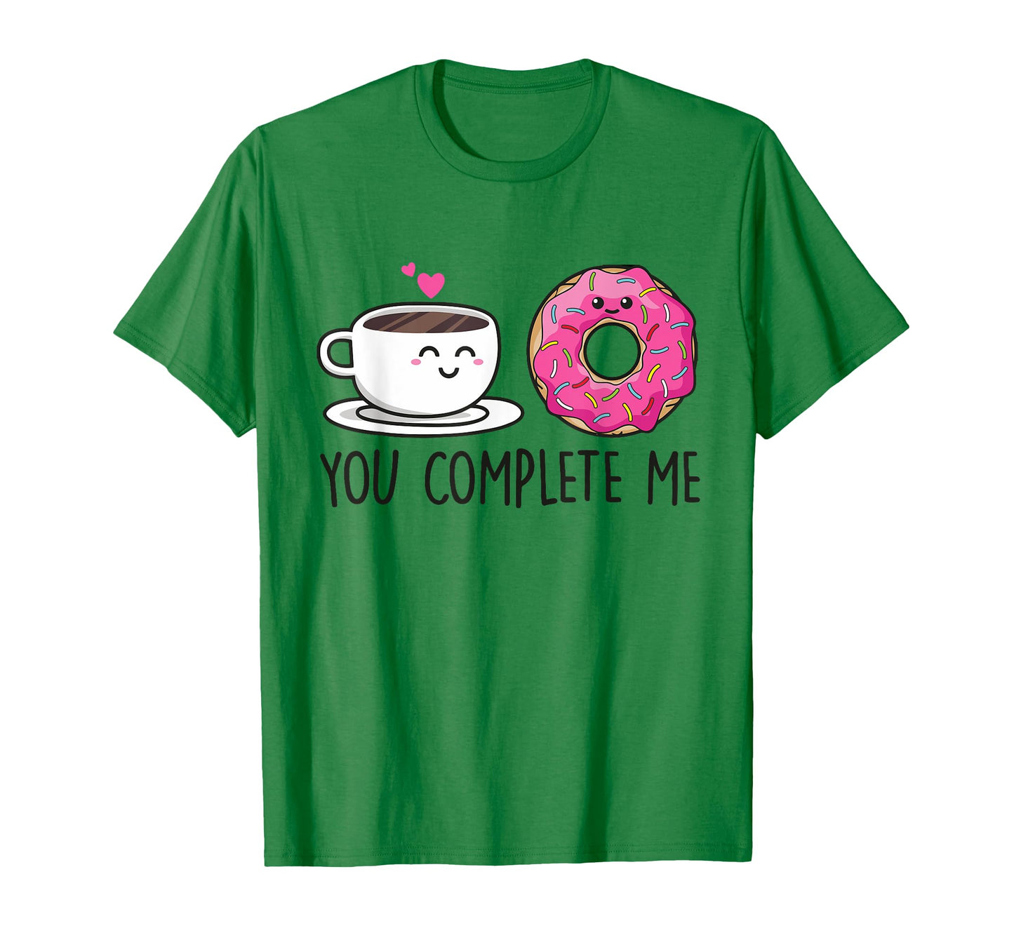 Cute Kawaii Donut & Coffee T-Shirt - YOU COMPLETE ME TShirt T-Shirt