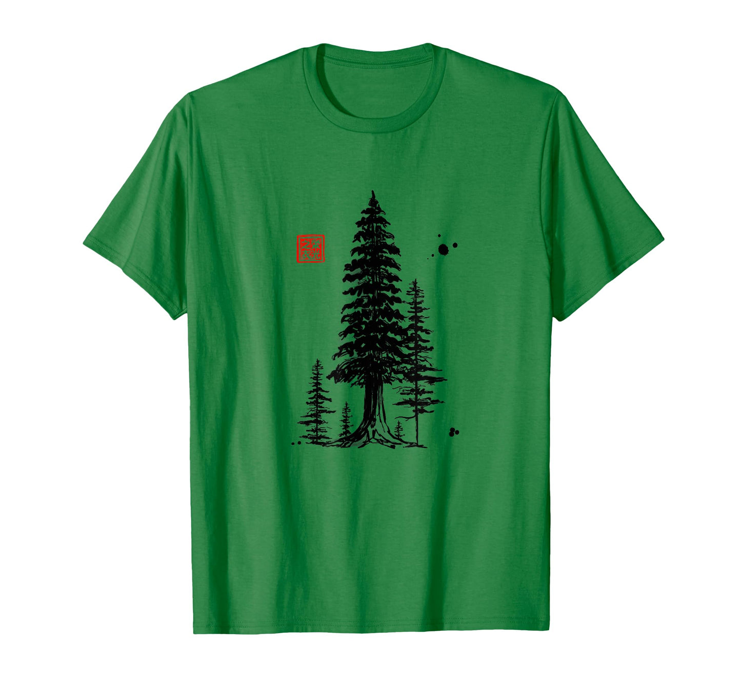 Redwood Trees Forest Sumi-e Tee - Design T-Shirt