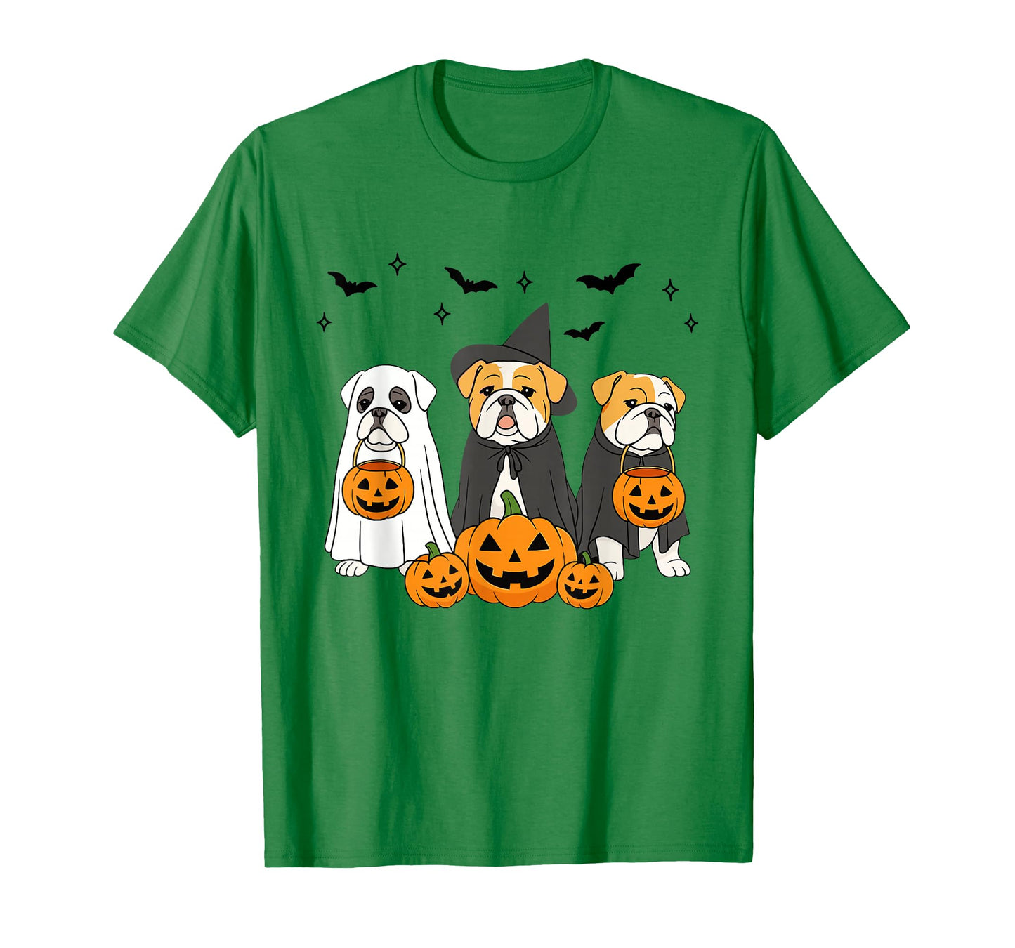 Witch English Bulldog Halloween Ghost Bulldog Dog Mom T-Shirt