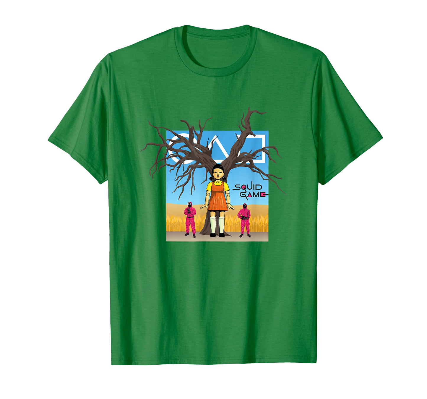 Squid Game 2 Doll & Guards In Red Light Green Light Field T-Shirt