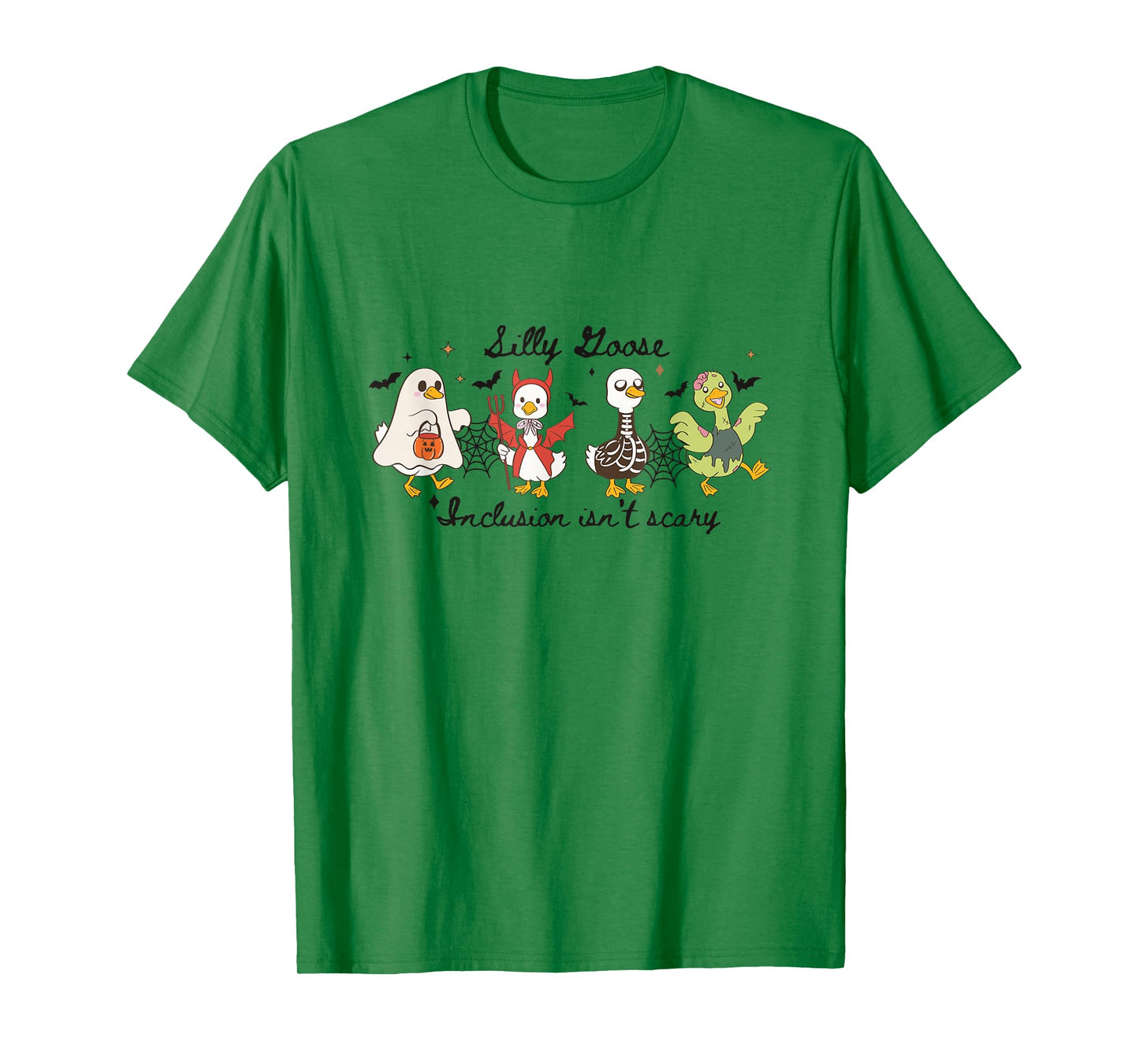 Silly Goose Inclusion Isn't Scary Halloween Goose Witch T-Shirt