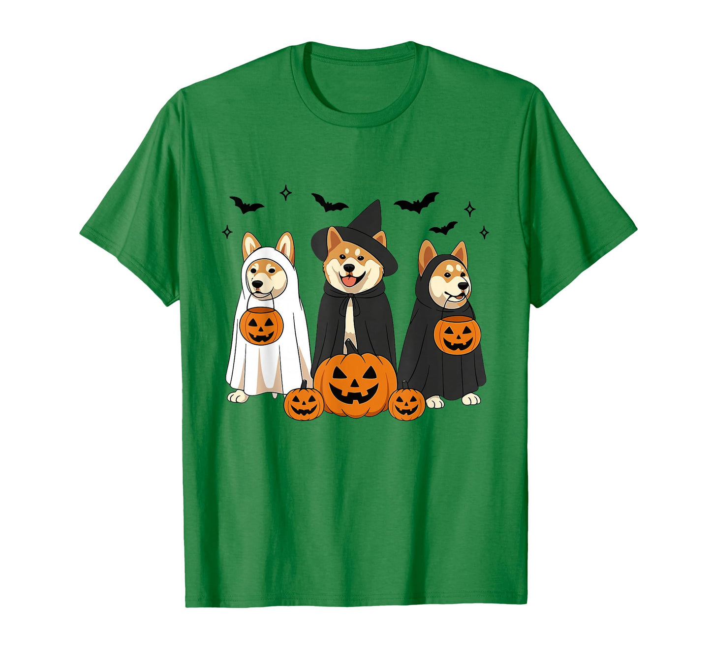 Witch Akita Dog Halloween Ghost Akita Dog Mom Dog Lover T-Shirt
