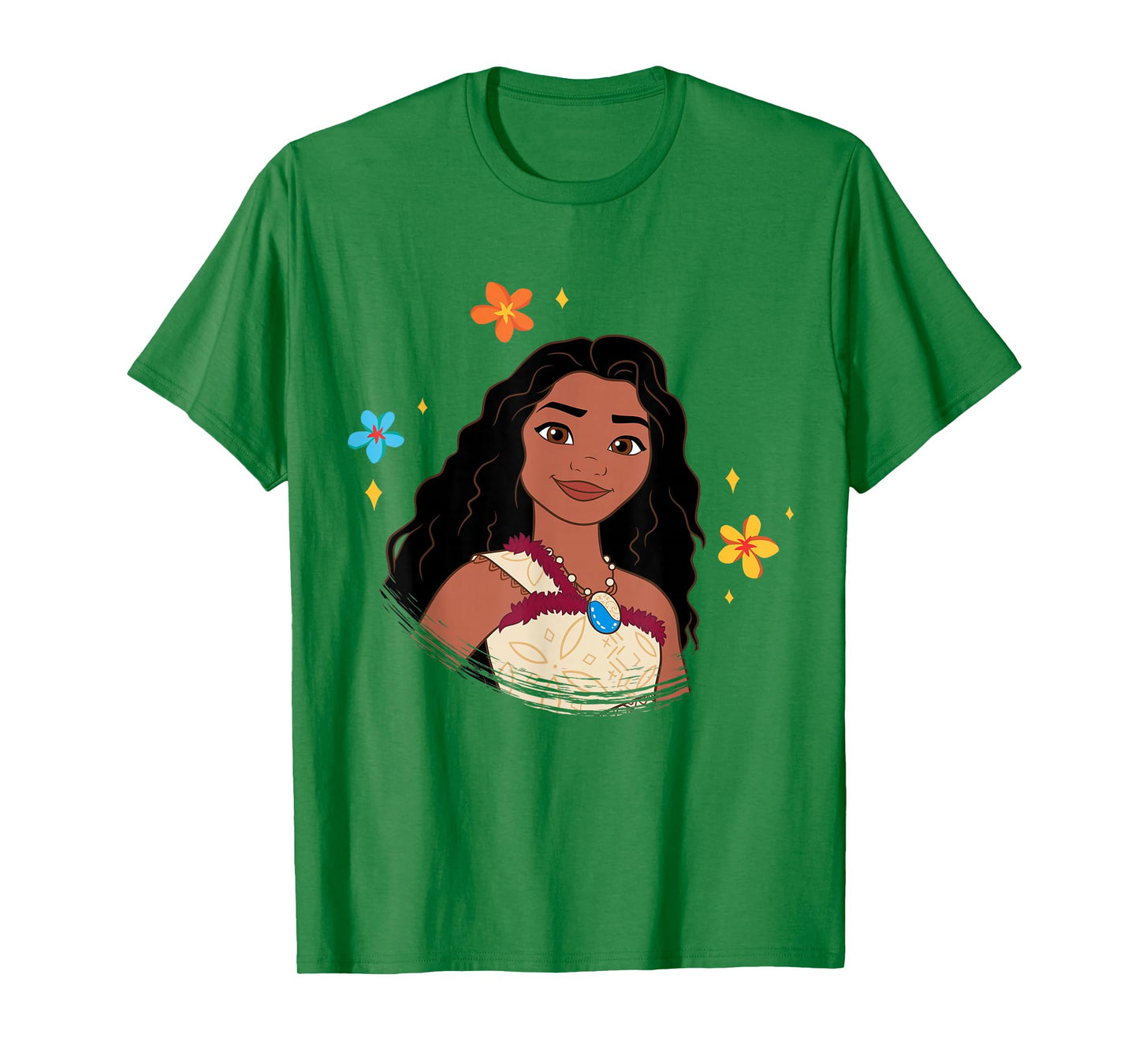 Disney Moana 2 Big Face Moana Tropical Flowers Costume T-Shirt