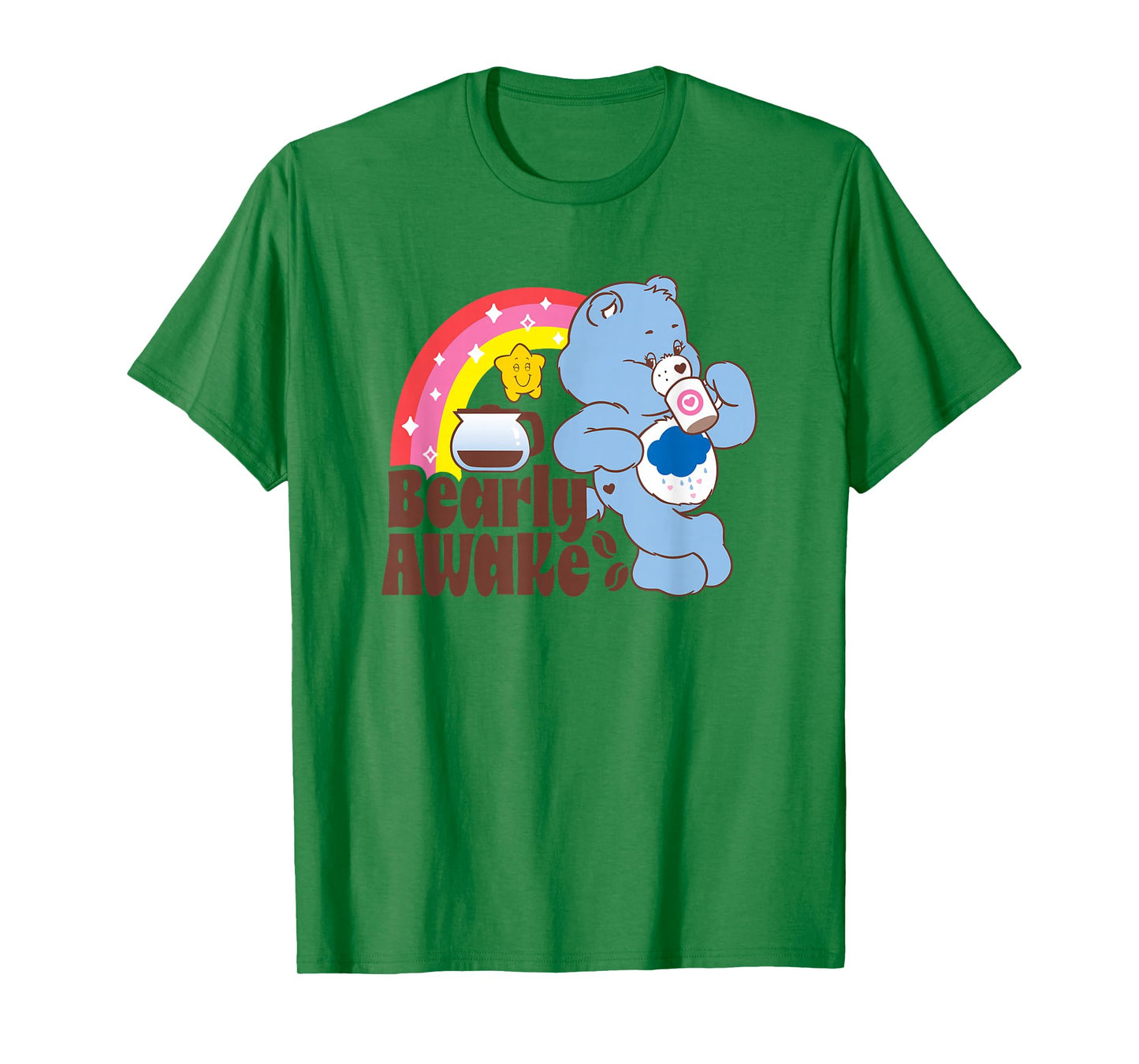 Care Bears Grumpy Bear Bearly Awake Coffee Fan Cartoon T-Shirt