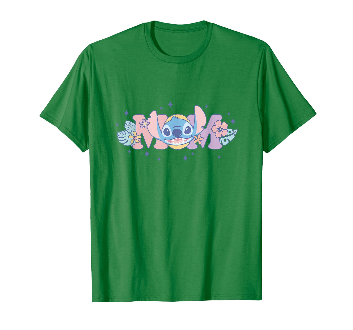 Disney Lilo & Stitch Mom Cute Stitch Floral Pastel Colors T-Shirt