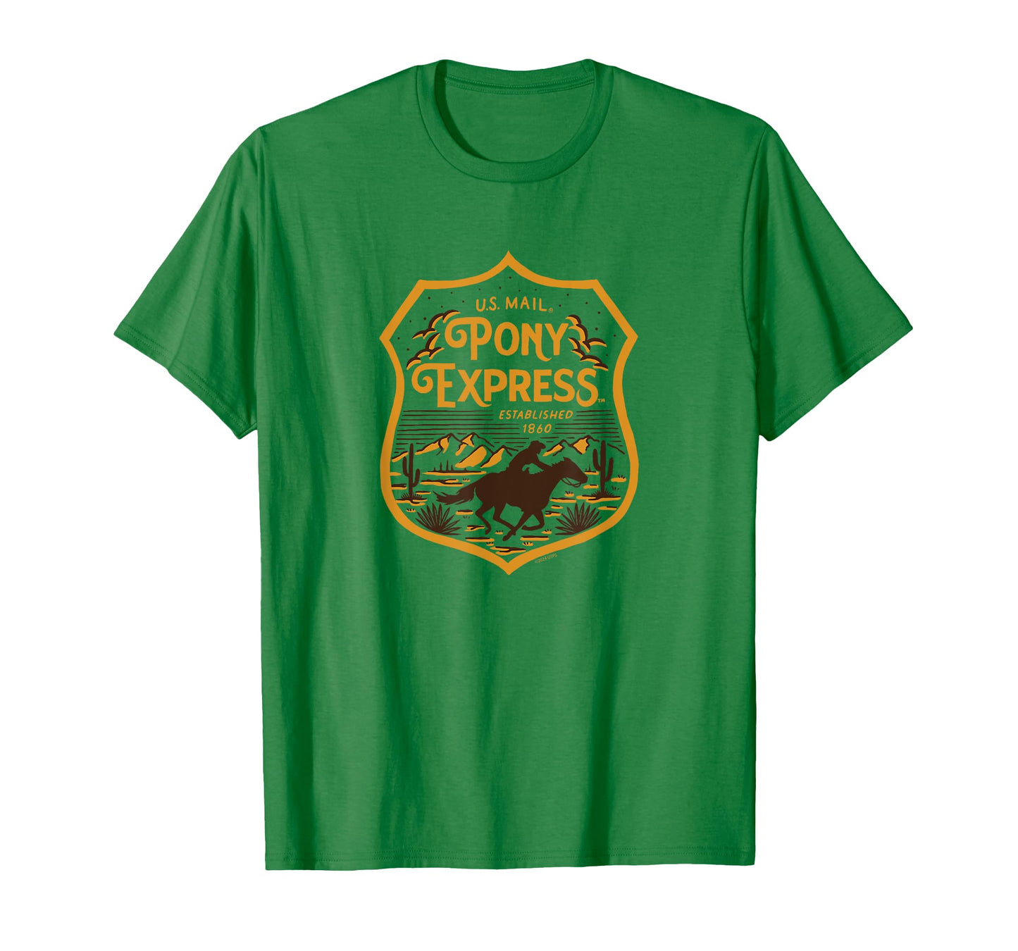 USPS - Pony Express U.S. Mail Desert Ride Badge T-Shirt