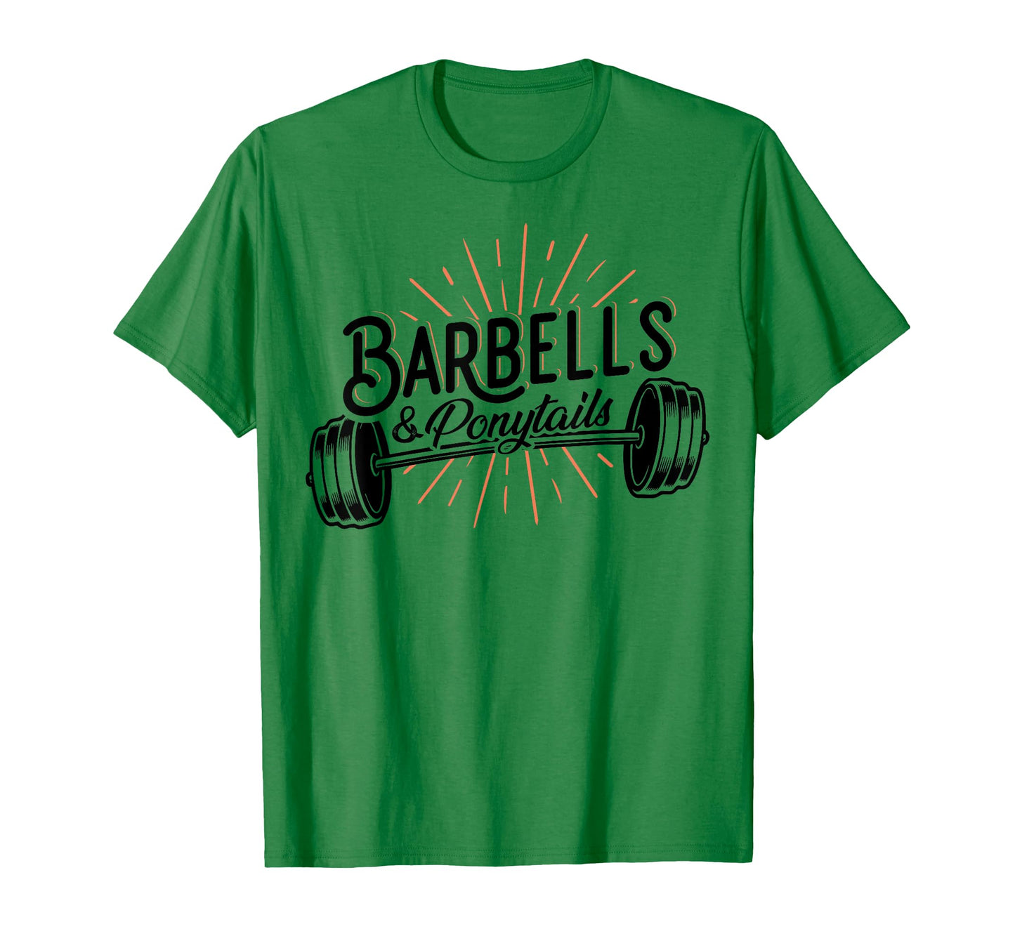 Barbells And Ponytails - Motivational Fitness Women Gym T-Shirt