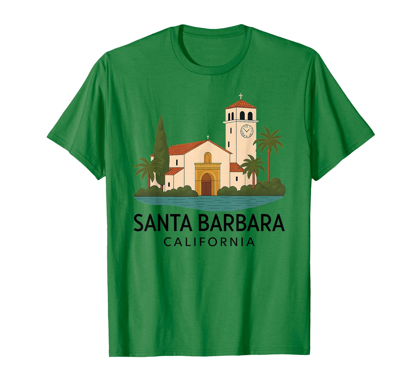 Santa Barbara Beach Retro California Surf Isla Vista Mission T-Shirt
