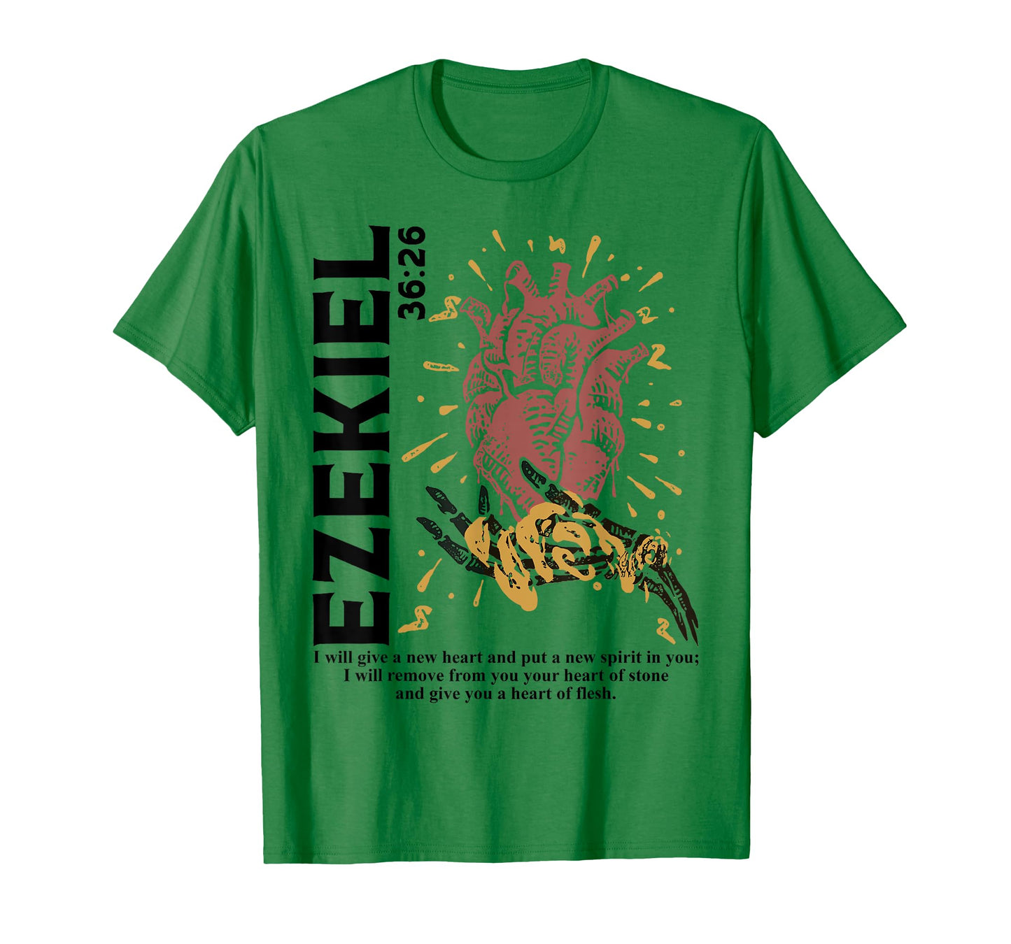 Vintage Ezekiel 36-26 Heart Of Flesh Bible Verse Christian T-Shirt
