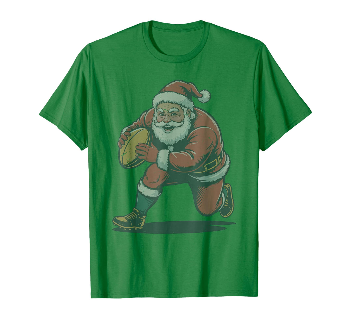 Santa Playing Rugby Christmas Holiday Retro Vintage 90s T-Shirt