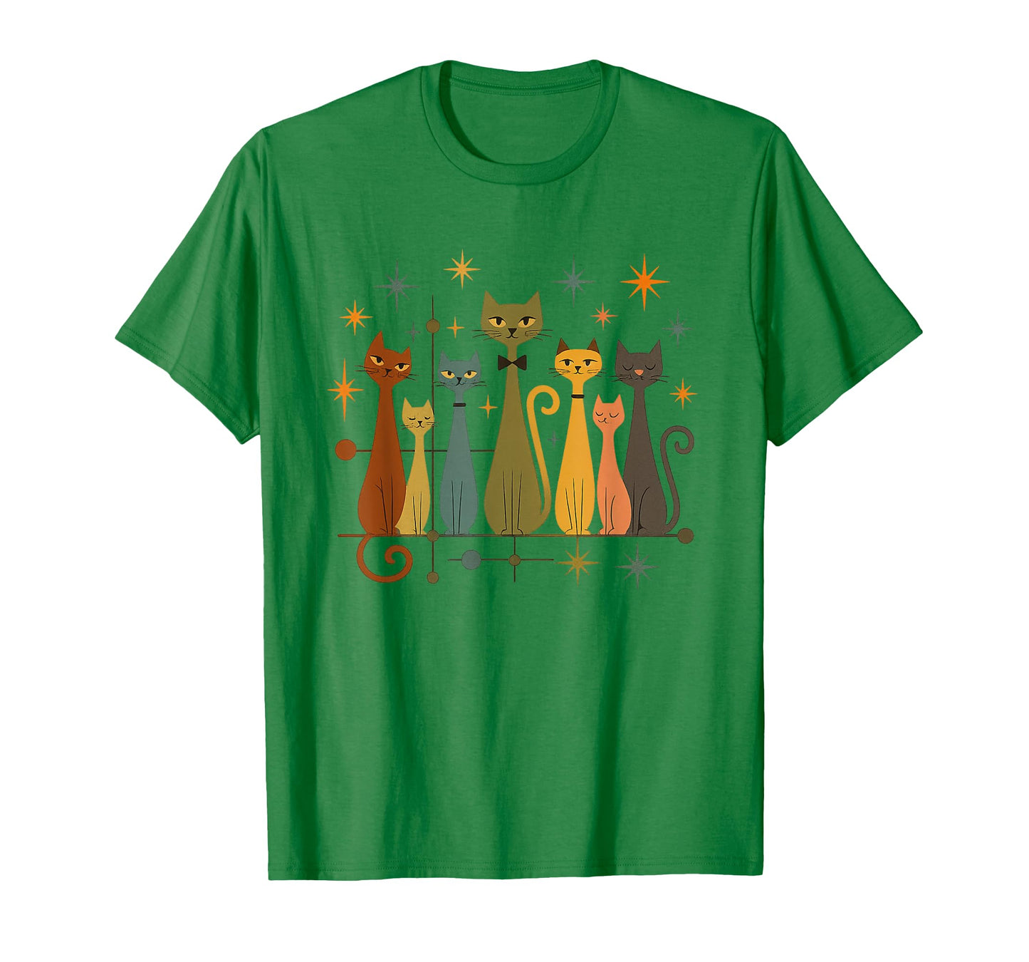 Mid-Century Modern Look Atomic Age 50s 60s Cat Shirt T-Shirt