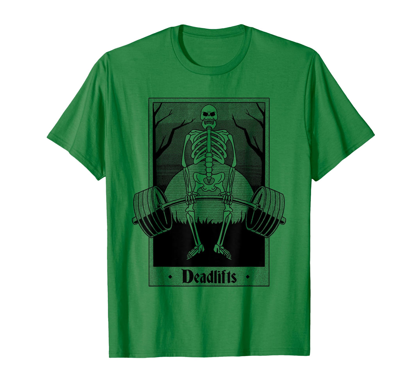 Funny Deadlifts Weightlifter Skeleton Halloween Gym Workout T-Shirt