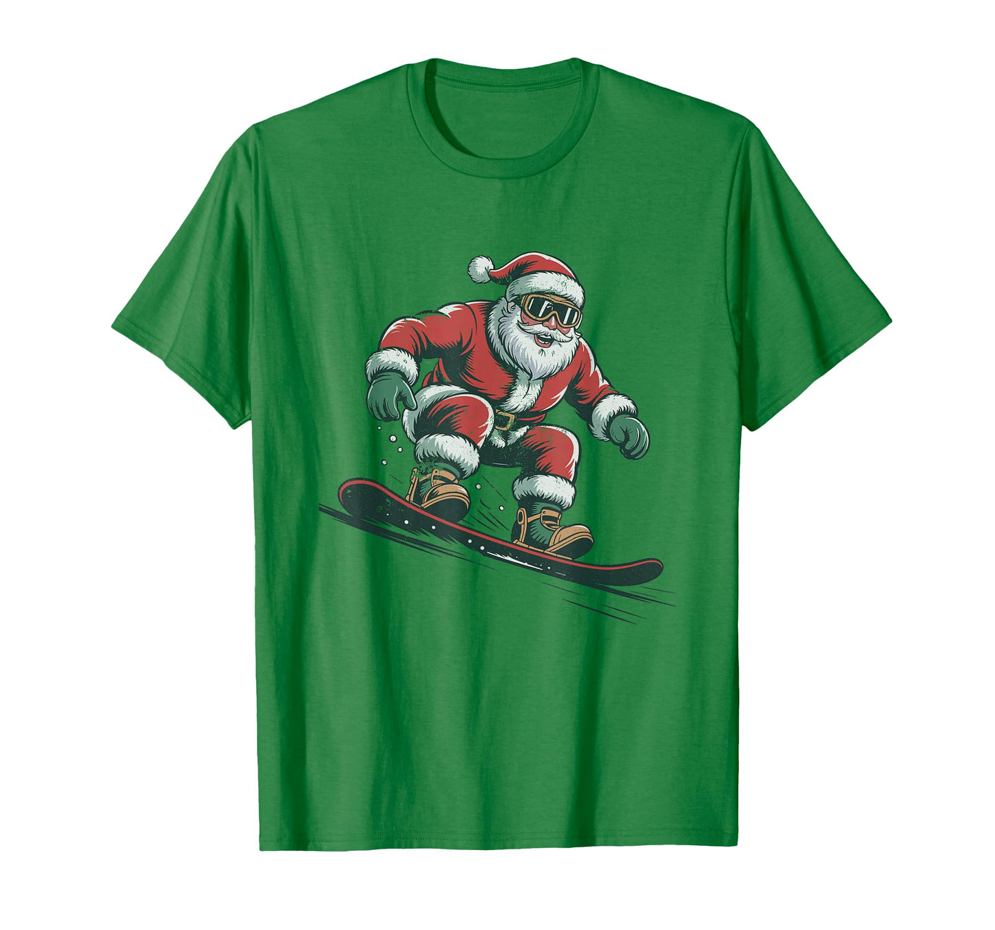 Santa Snowboarding Christmas Holiday Retro Vintage 90s T-Shirt