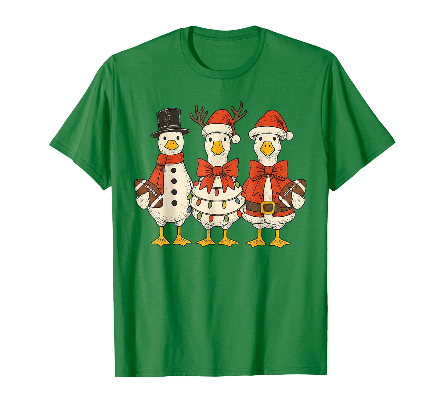 Vintage Christmas Football Goose Merry Christmas Football T-Shirt