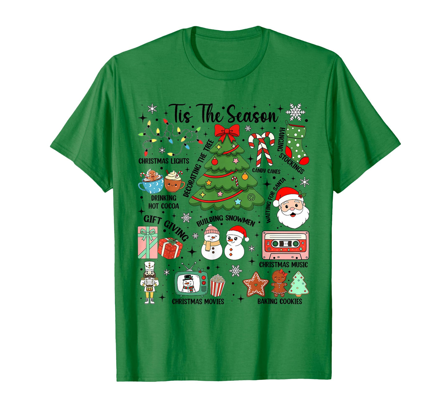 Tis The Season Cute Christmas Holiday Matching Family Pajama T-Shirt