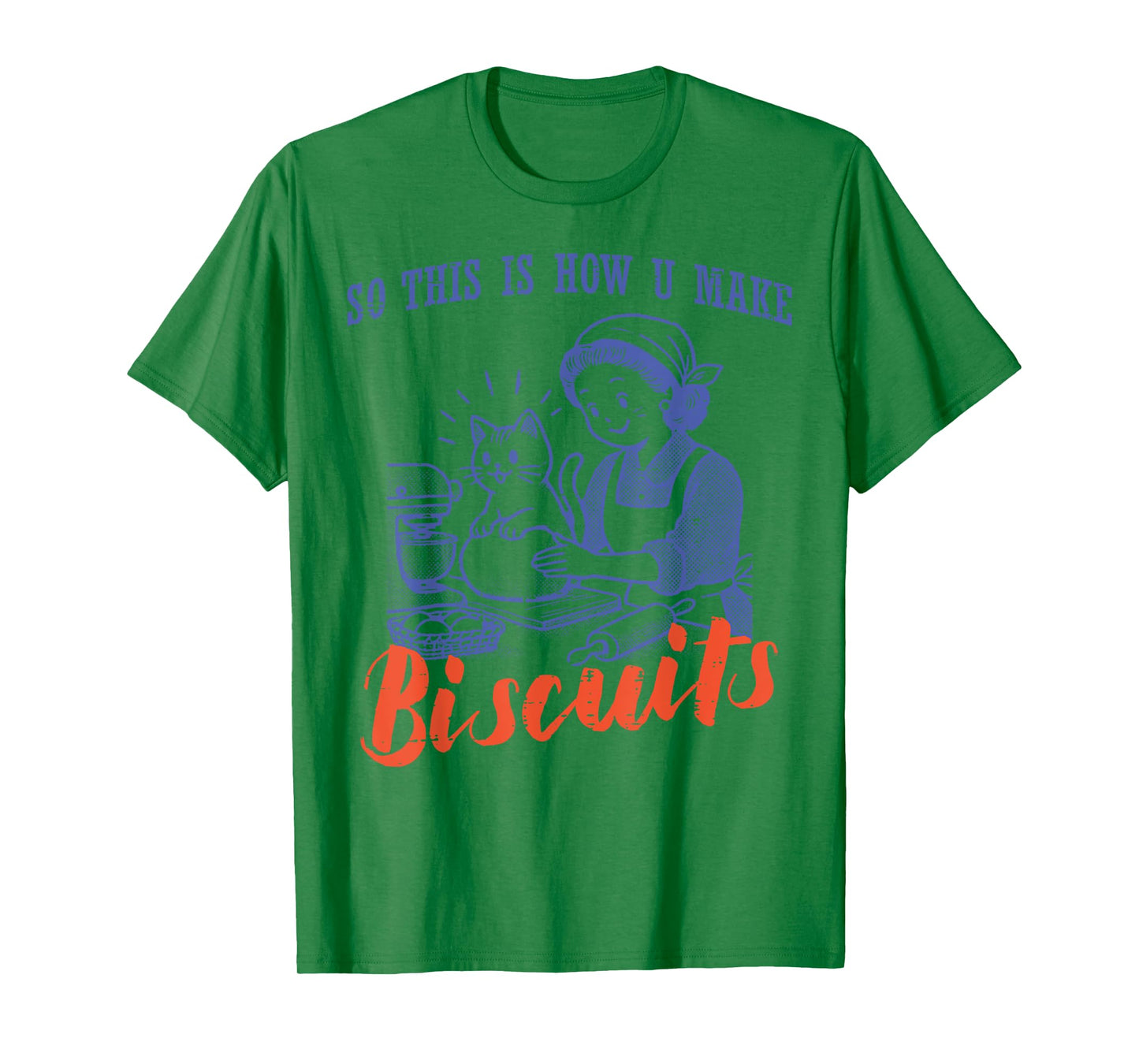 Cat This Is How You Make Biscuits Vintage Women Girls Kids T-Shirt