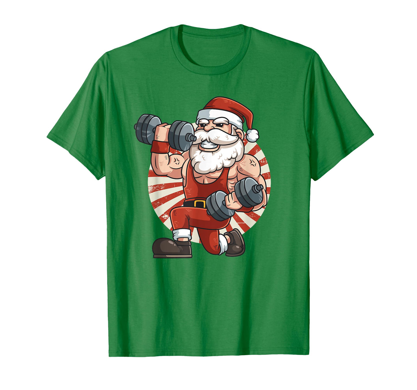 Santa Claus Weightlifting Gym Fitness Training Christmas T-Shirt