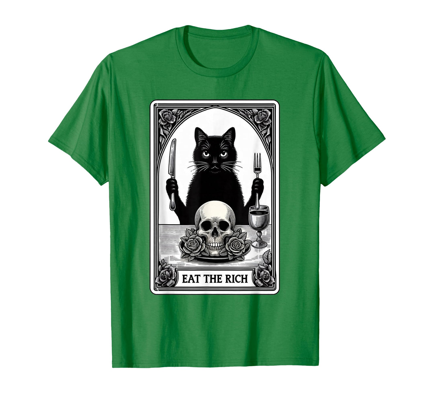 Cat Lover Black Cat Person Funny Eats The Rich Tarot Card T-Shirt