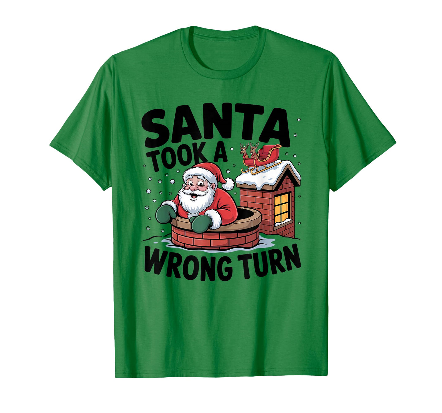 Wrong Chimney Crew Funny Santa Christmas T-Shirt