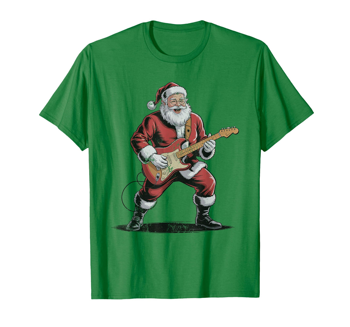 Vintage Santa Playing Electric Guitar Retro 90s Chrismas T-Shirt