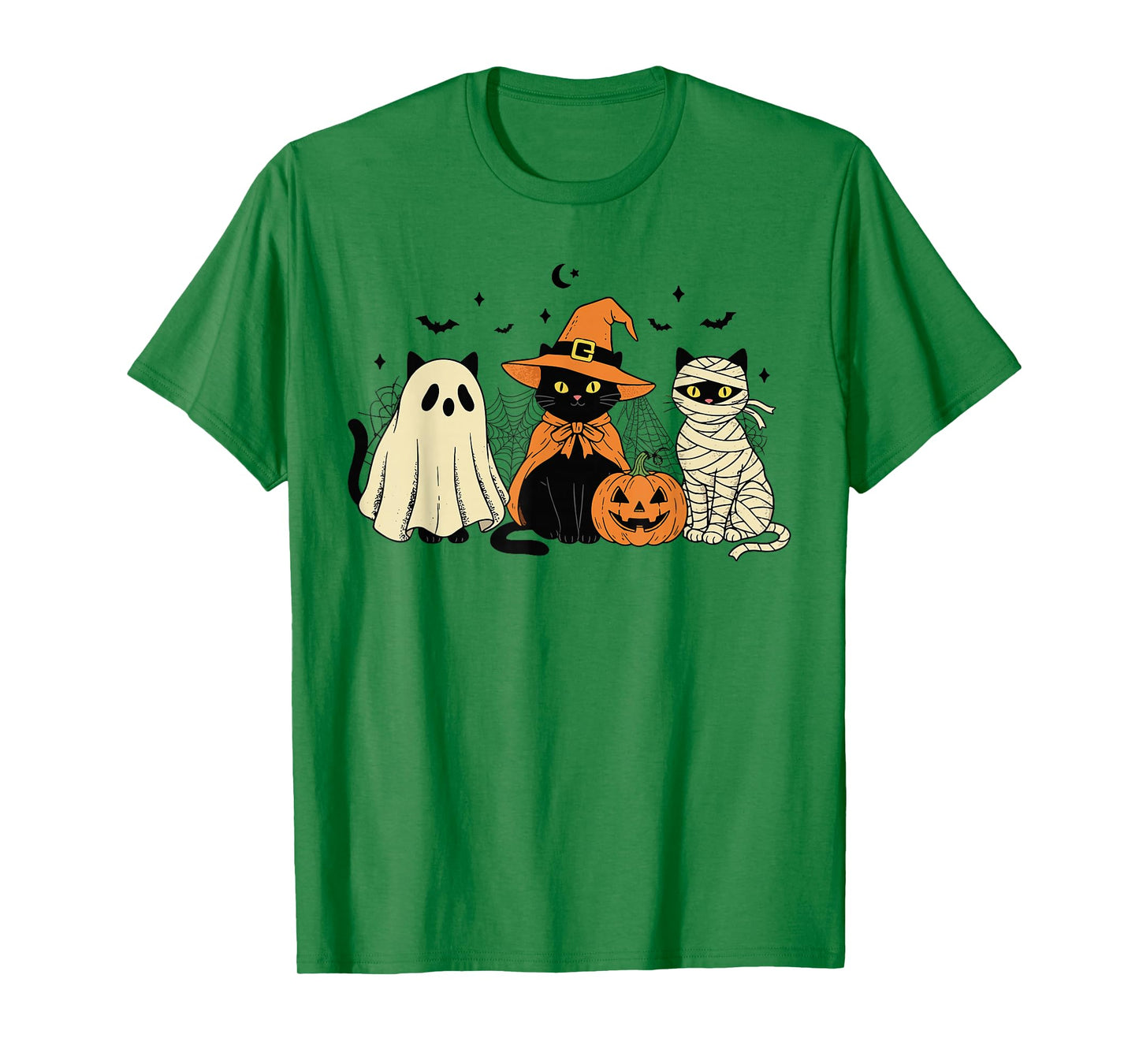 Cute Black Cat Witch Mummy Ghost Costume Women Men Halloween T-Shirt