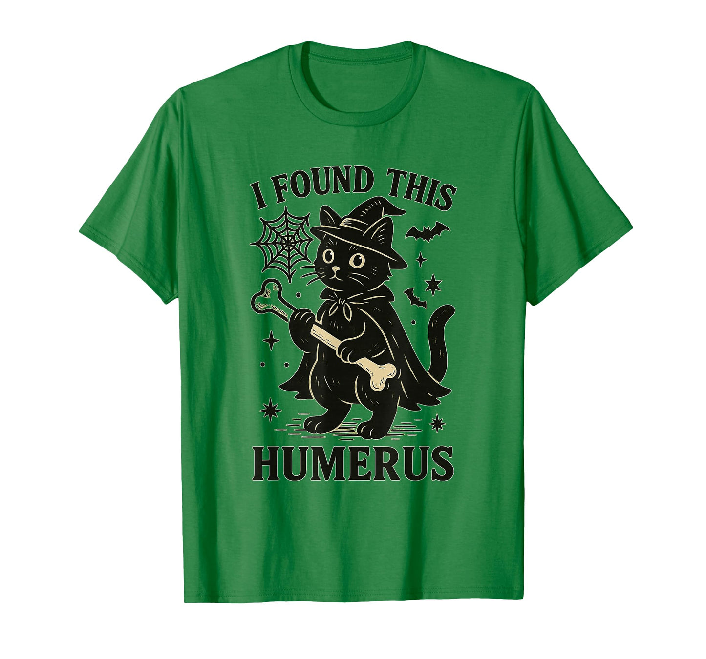 I Found This Humerus Funny Cat Witch Halloween T-Shirt