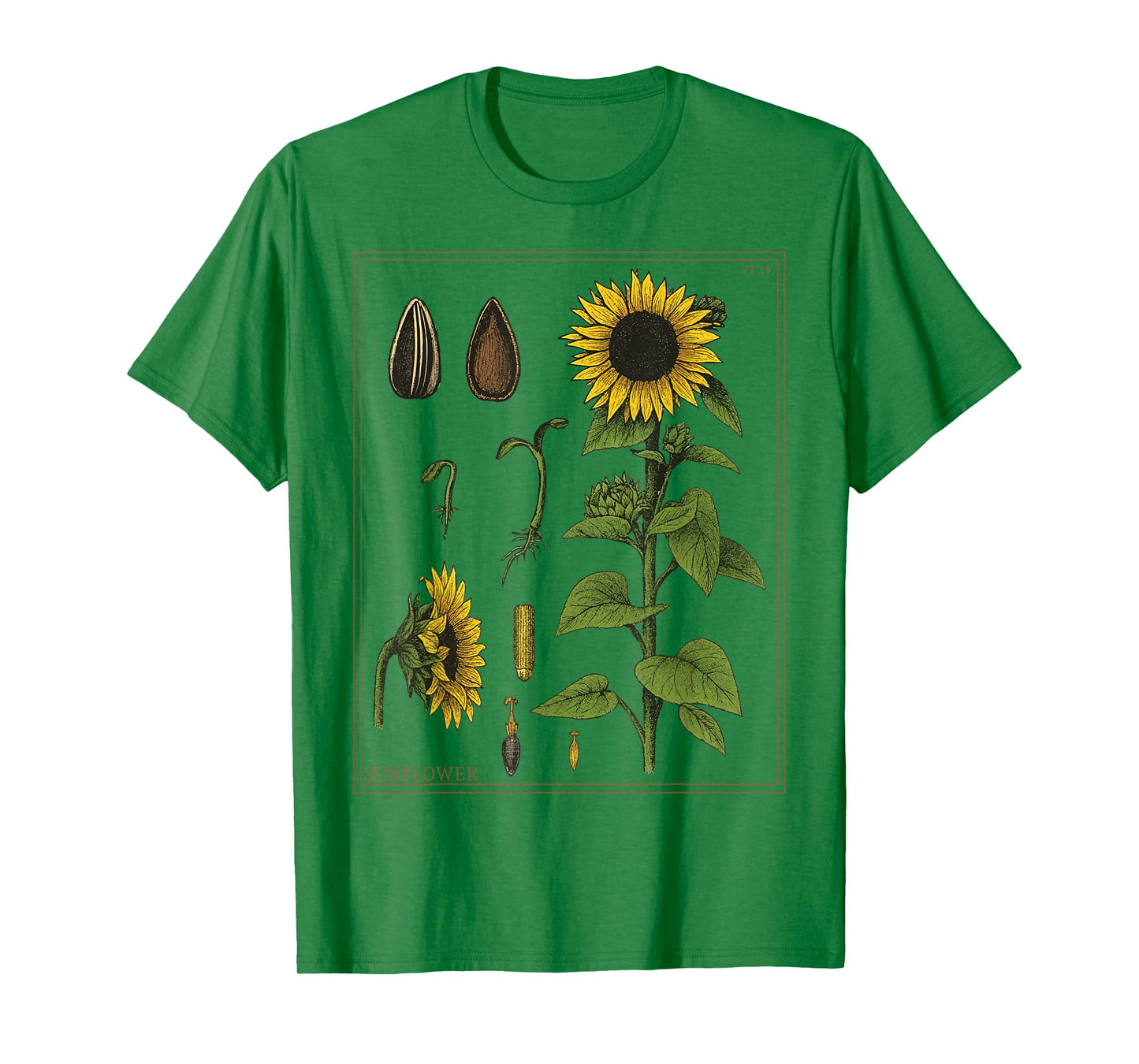 Vintage Botanical Sunflowers Floral Summer Plant T-Shirt