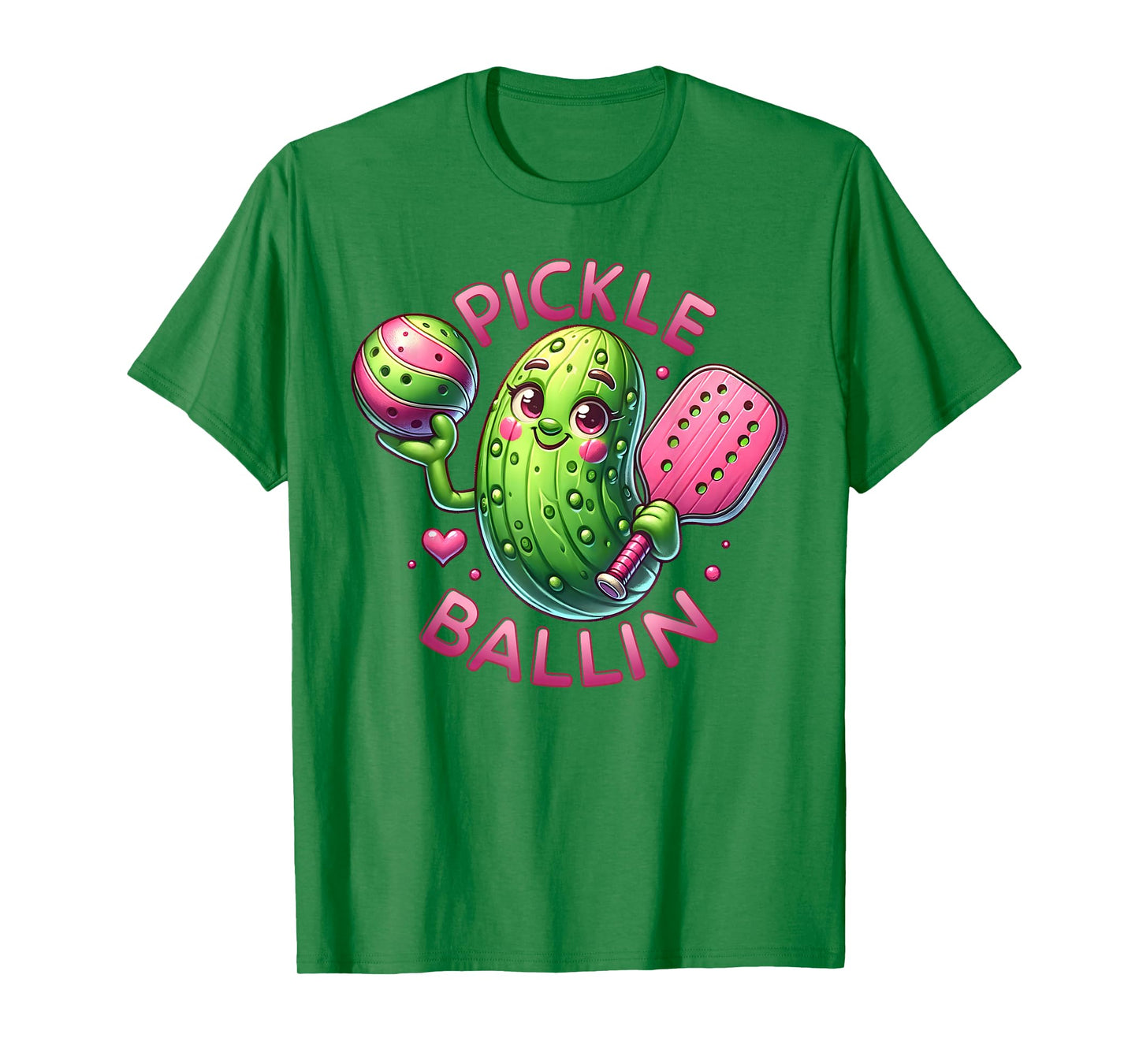 Pickle Ballin Cute Pickleball Women Girls Pickleball Lovers T-Shirt