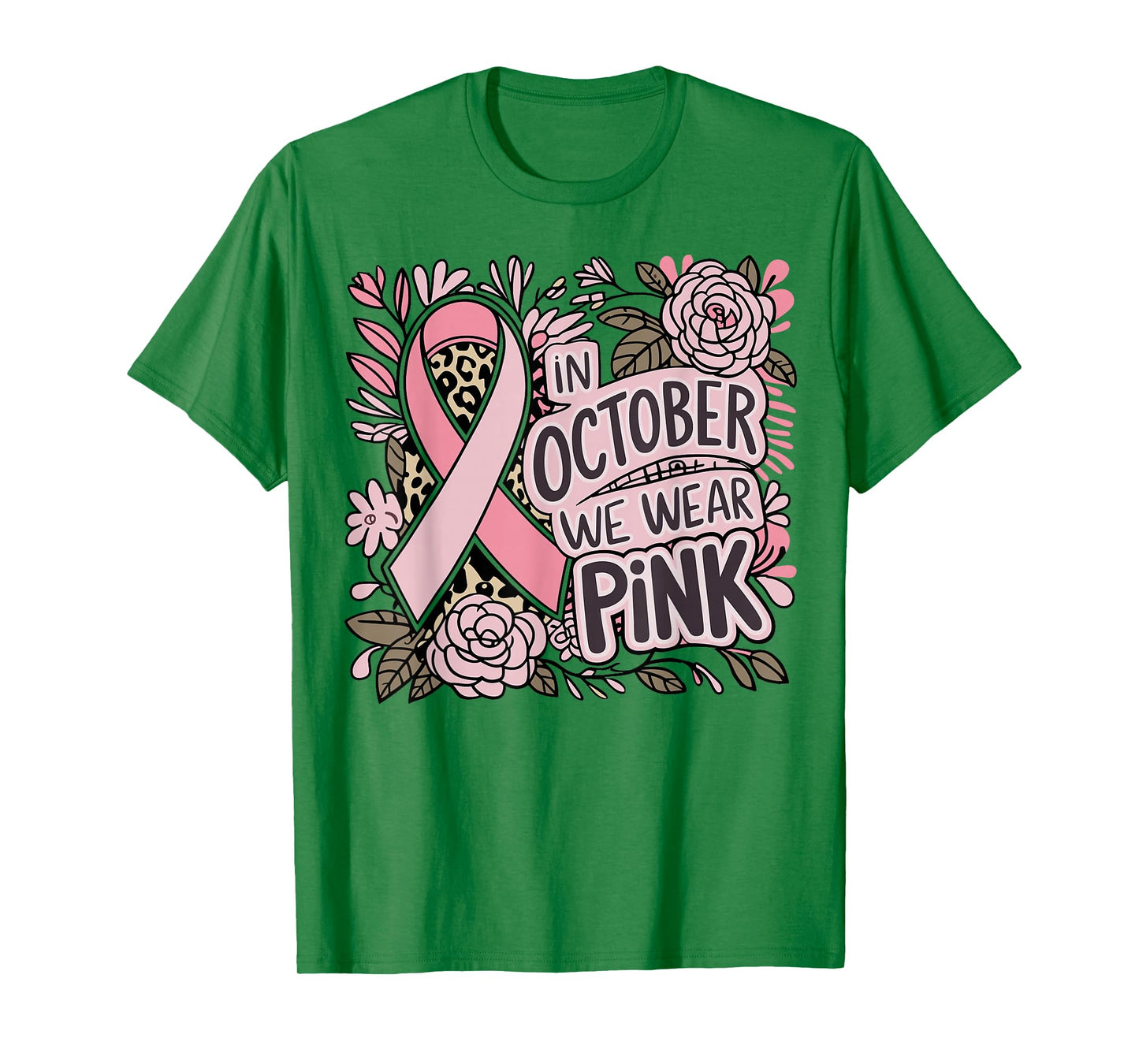 in October we Wear Pink Breast Cancer Women T-Shirt