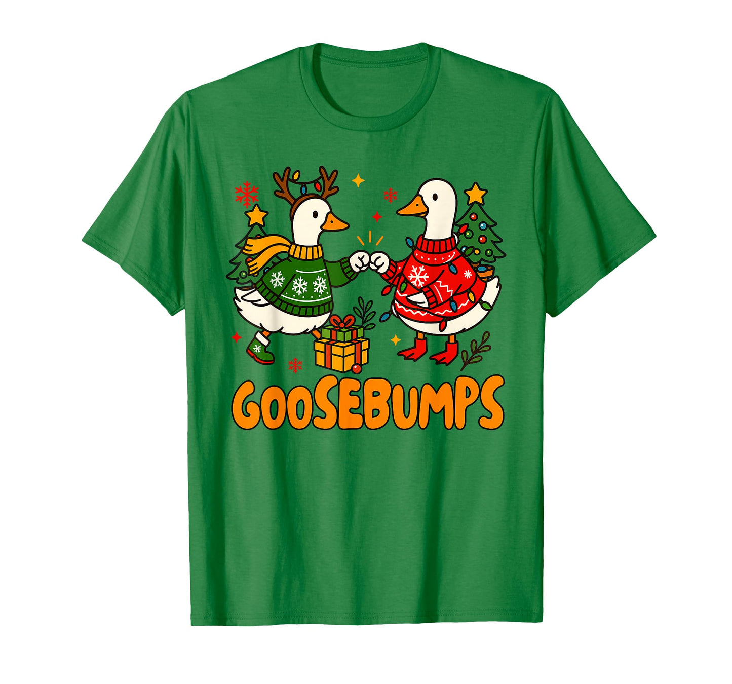 Merry Christmas Xmas Vibes Silly Goose Goosebumps T-Shirt