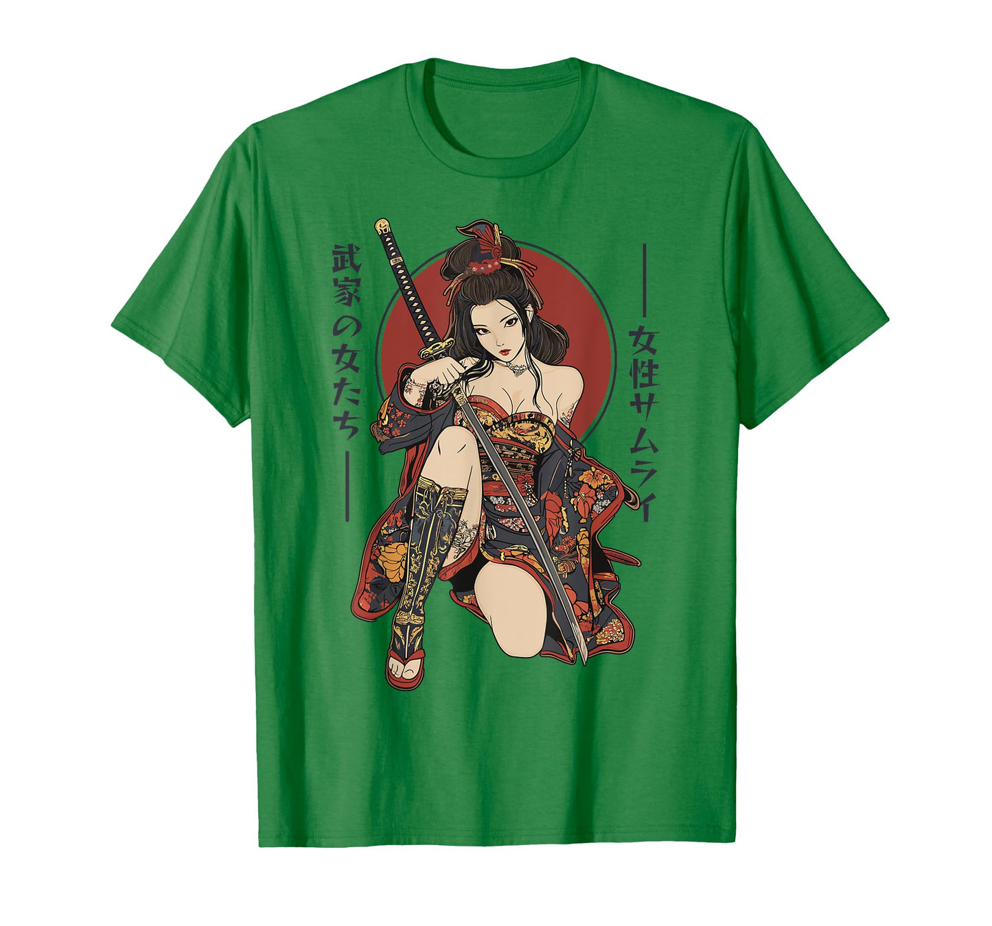 Samurai Warrior Waifu Girl Japanese Ukiyo-e Manga Samurai T-Shirt