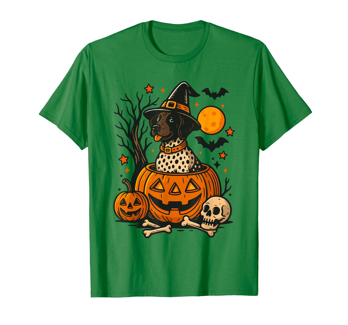 Halloween Shorthaired Pointer Spooky Vibes Witch Dog Lover T-Shirt