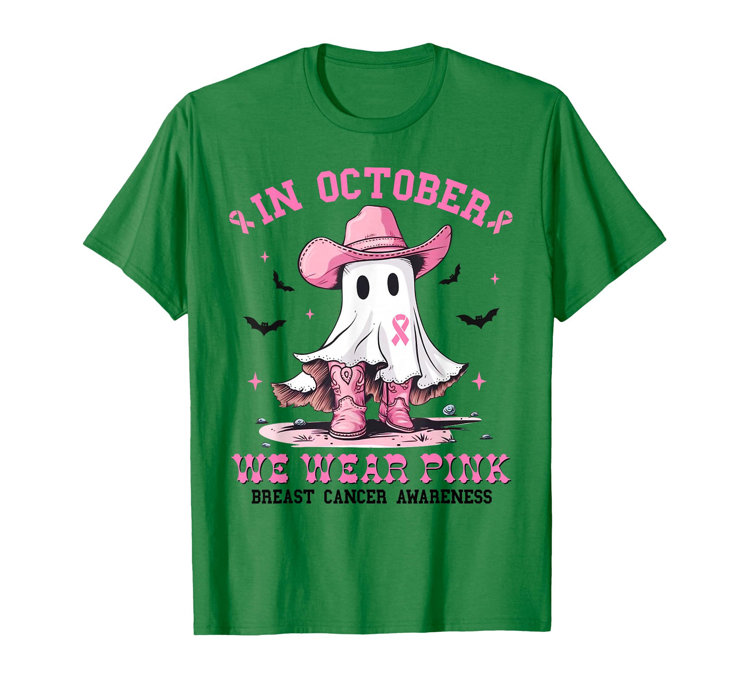 Breast Cancer Women Halloween in October We Wear Pink Witch T-Shirt