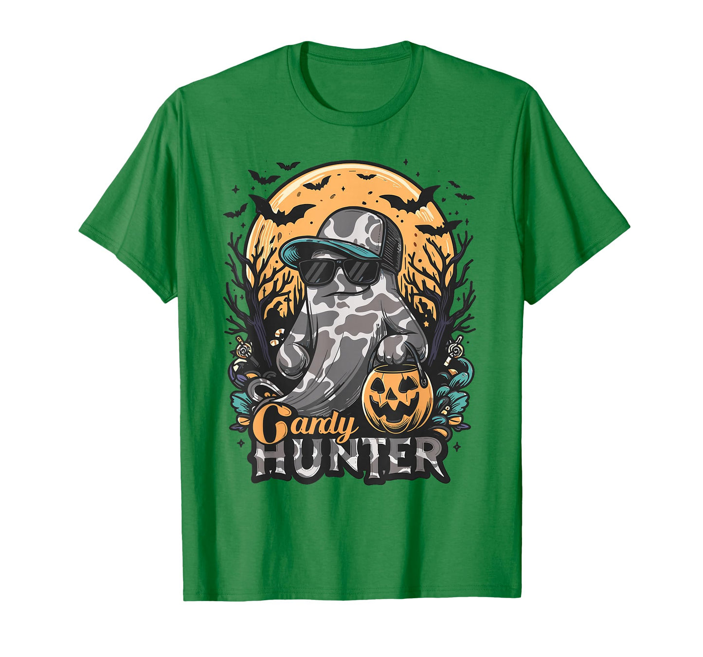 Candy Hunter Halloween Camo Ghost Outdoor Hunting Season T-Shirt