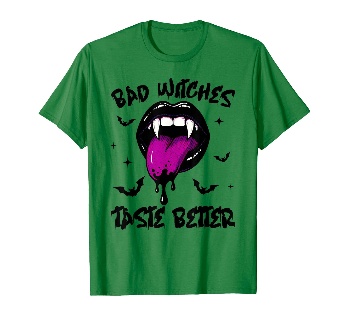 Bad Witches Taste Better Tattoo Lover Vintage Lips Halloween T-Shirt