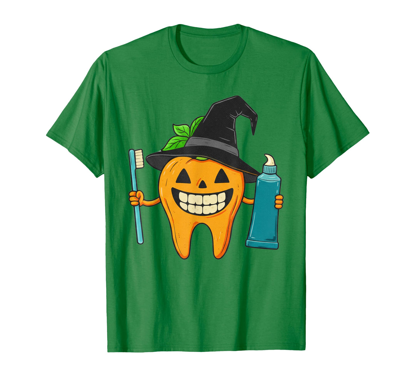 Funny Dental Halloween Pumpkin Tooth with Witch Hat T-Shirt