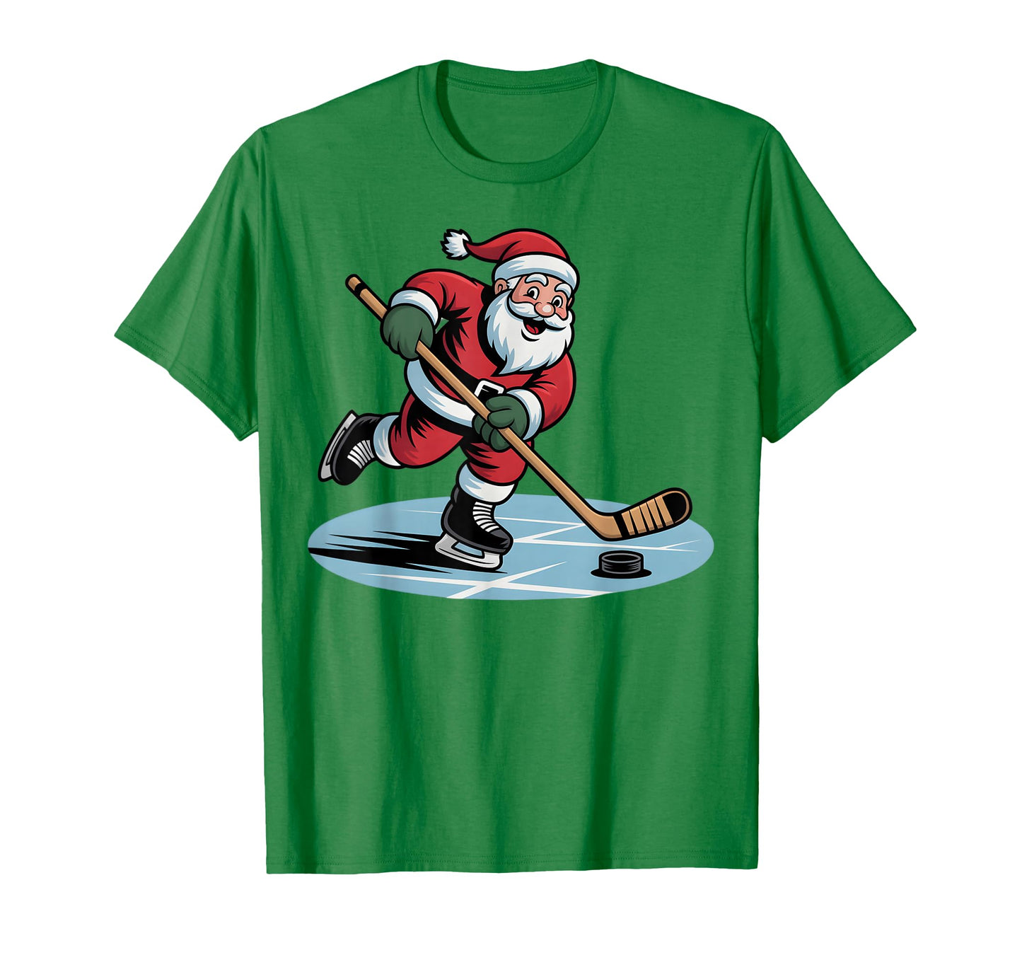 Christmas Ice Hockey Player Santa Funny Xmas Boys Kids T-Shirt