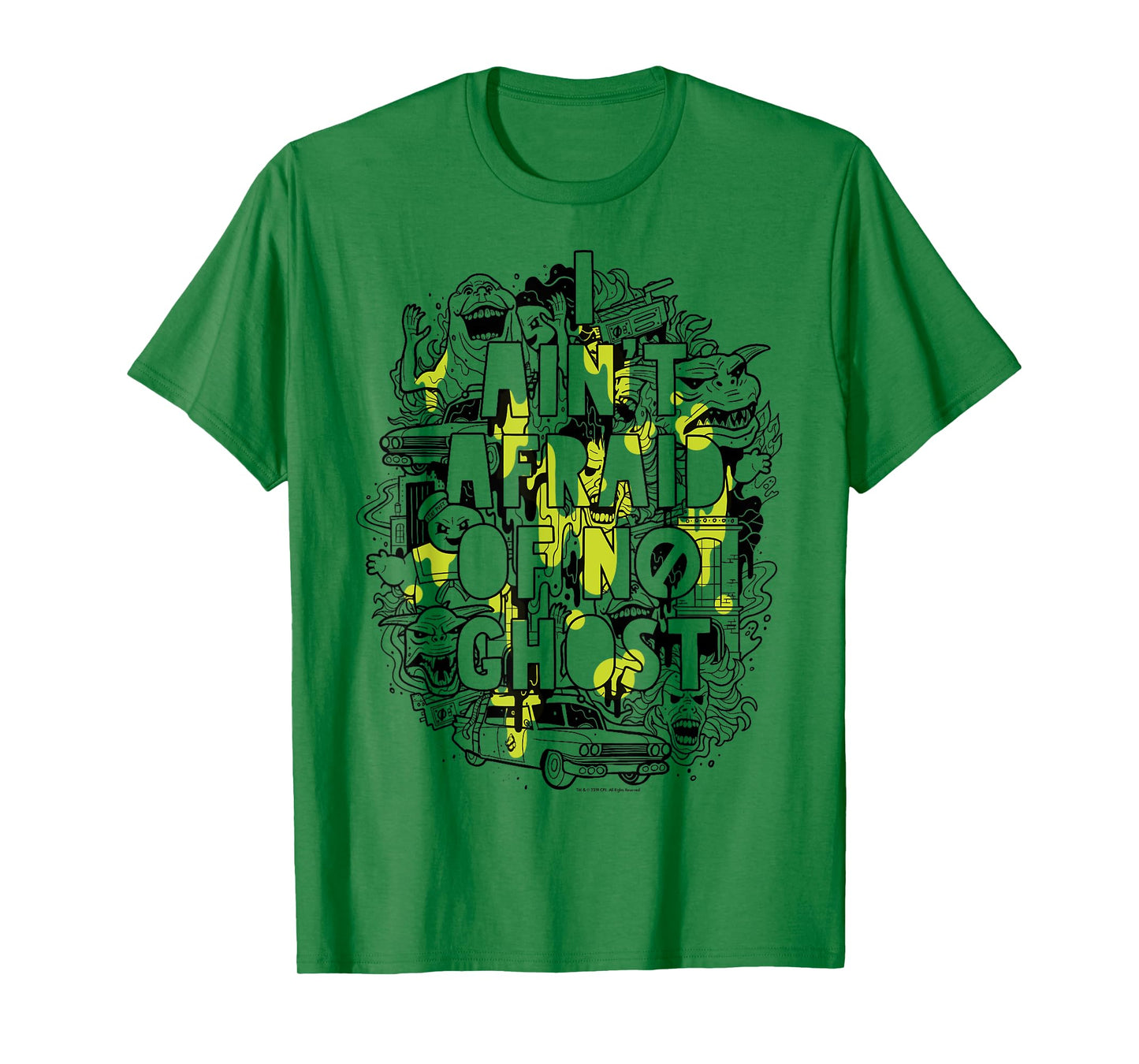 Ghostbusters Ain't Afraid Collage Slime Drip Poster T-Shirt T-Shirt