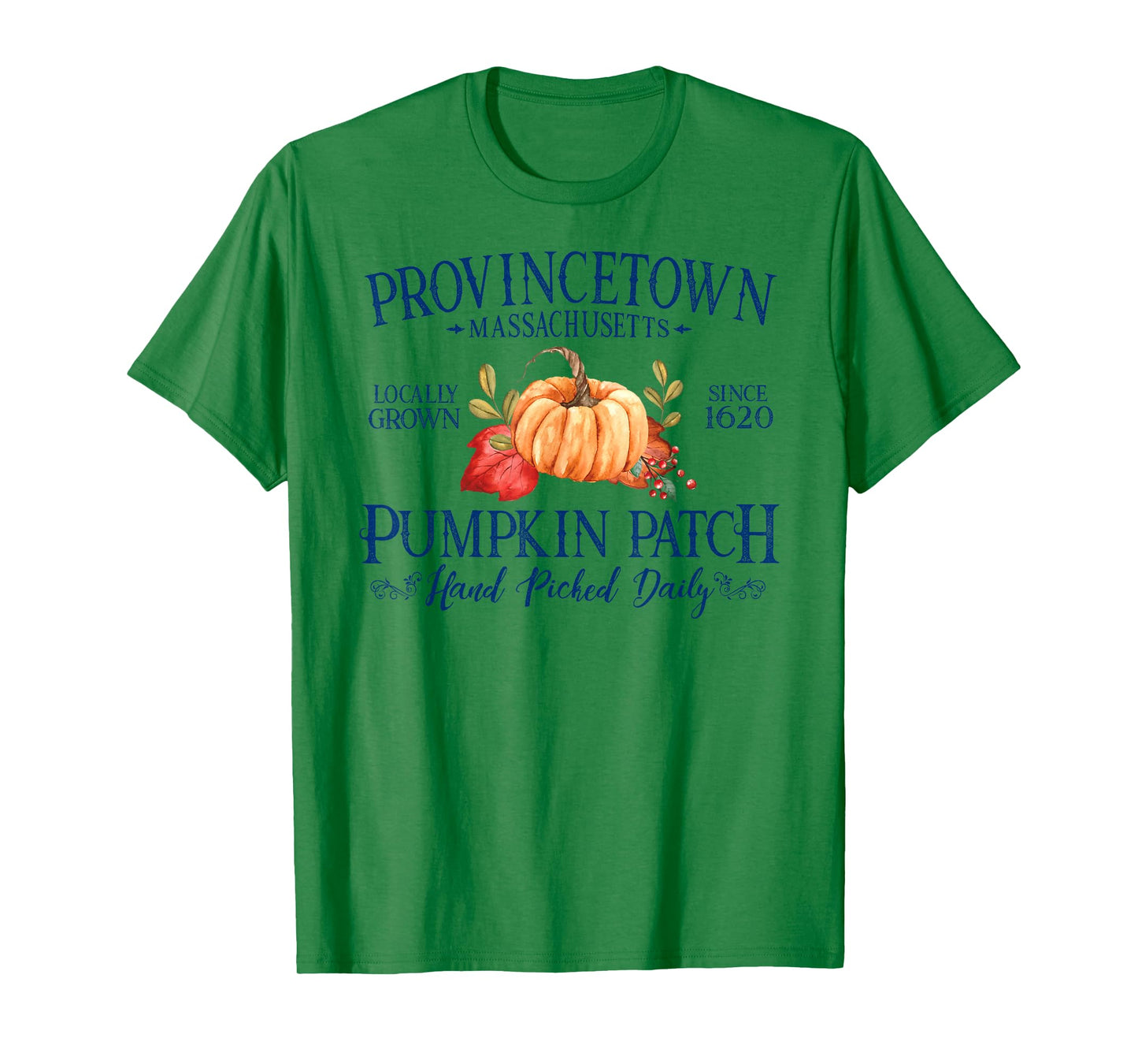 Provincetown Massachusetts Pumpkin Patch Navy Blue Letters T-Shirt