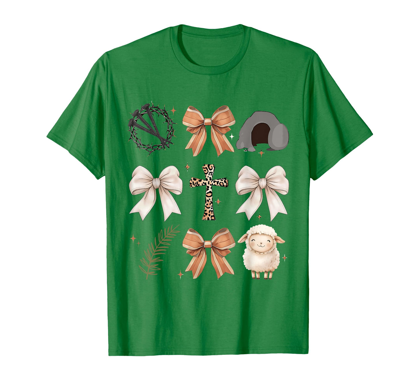 Christian Easter He Is Risen Cross Faith Coquette Bow Women T-Shirt