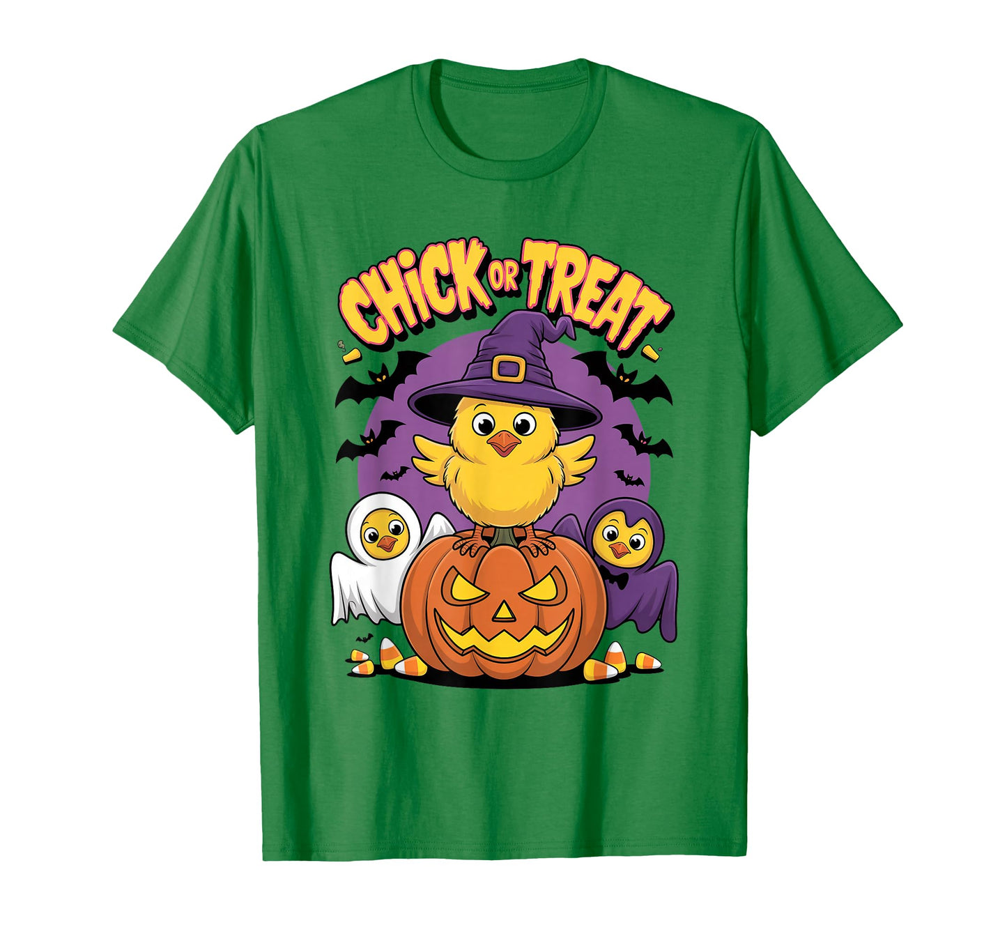 Chick or Treat Halloween Pumpkin Cute Spooky Witch, Ghost T-Shirt