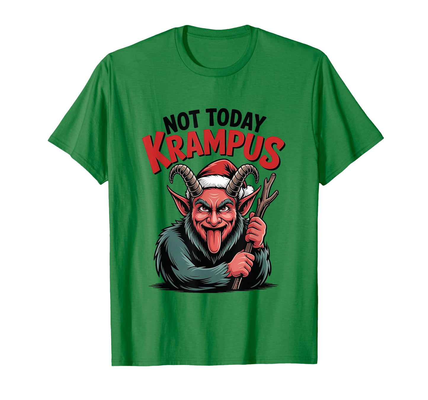 Funny Not Today Krampus Evil Christmas Dark Santa Xmas T-Shirt